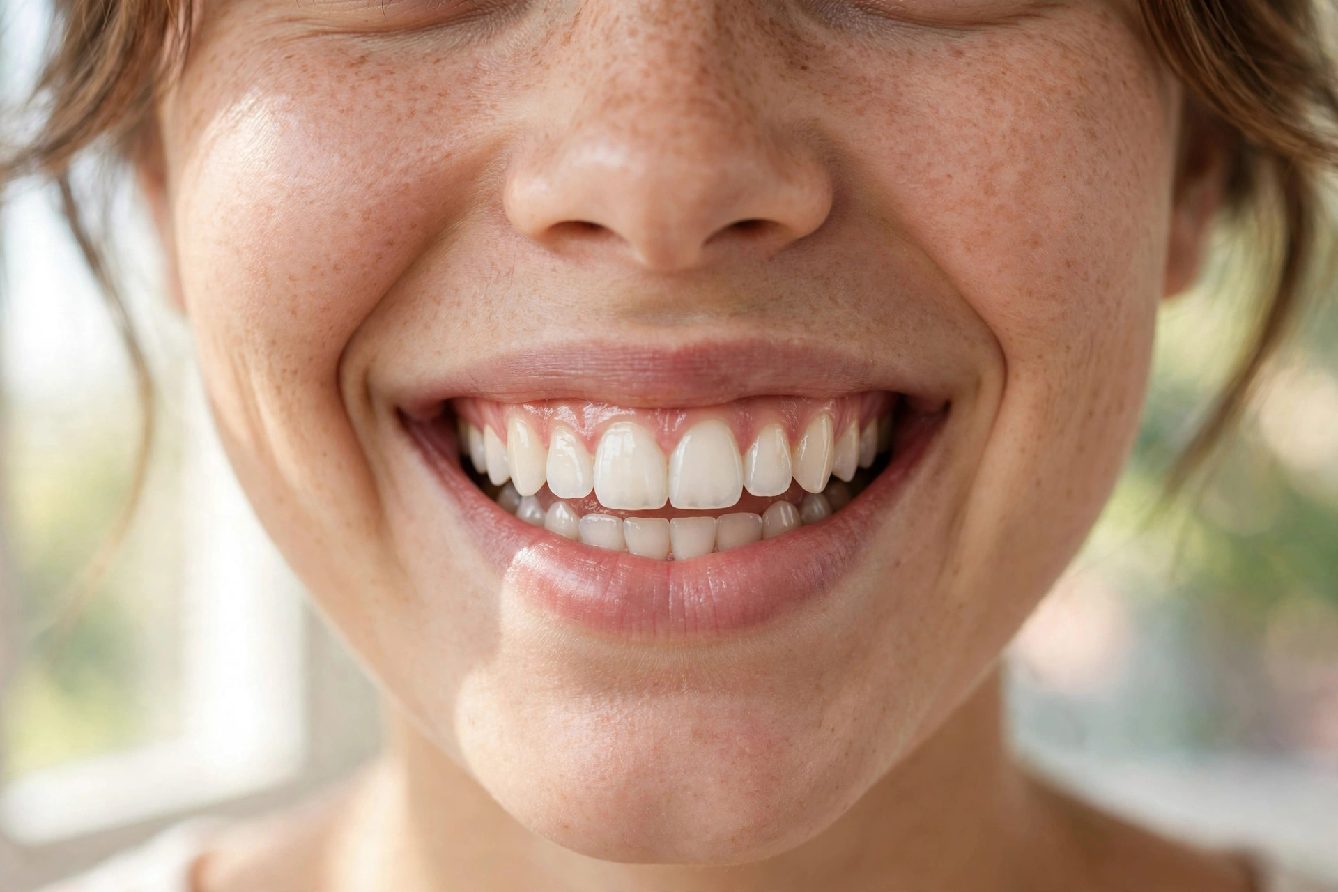 Sonrisa sana y blanca